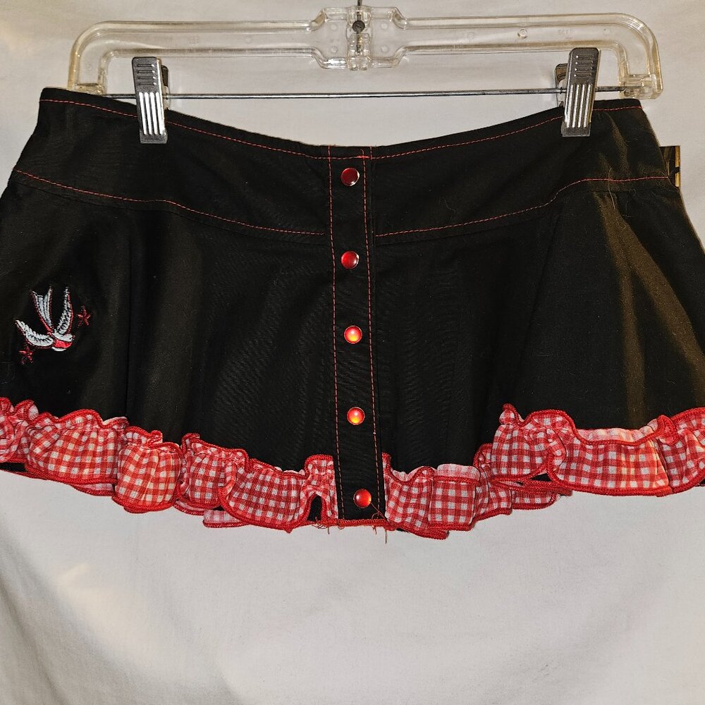 NWT Serious Clothing Micro Mini Snap front Skirt SMALL